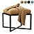Elegant Nadia Accent Stool 3D model small image 1