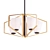 Elegant Gold & Black Chandelier 3D model small image 1