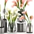 Garden Calla Bouquet in Glass Vase 3D model small image 2