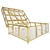 Glass & Golden Metal Jewelry Casket 3D model small image 3