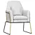 Modern Gray Velvet Accent Chair with Gold Legs 3D model small image 1