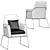 Modern Gray Velvet Accent Chair with Gold Legs 3D model small image 5