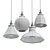 Retro Industrial Hanging Lamps 3D model small image 2