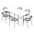 Modern Dining Table Set 3D model small image 5