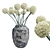 Elegant White Allium Vase: Handmade Flowers 3D model small image 1