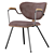 ROXA: Stylish Metal and Wood Designer Chair 3D model small image 1