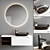 Designer Vanity Unit Set with Countertop Washbasin & Mirror 3D model small image 1