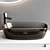 Designer Vanity Unit Set with Countertop Washbasin & Mirror 3D model small image 3
