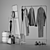 Modern Entryway Set: Mirror, Clothes Rack, Ottoman | Ikea 3D model small image 11