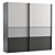 Sleek Sliding Wardrobe Trio 3D model small image 1