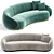 Glamour Curved Sofa: Vray & Corona-Compatible 3D model small image 2