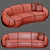 Glamour Curved Sofa: Vray & Corona-Compatible 3D model small image 4