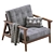 Mid Century Wooden Armchair: Classic Design for Modern Living 3D model small image 4