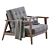 Mid Century Wooden Armchair: Classic Design for Modern Living 3D model small image 7