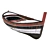 Rustic Vintage Wooden Boat 3D model small image 1