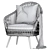 Elegant Daisy Swivel Chair 3D model small image 1