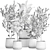 Exotic Plant Collection in Reclaimed Iron Pots 3D model small image 7