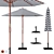 Elegant Parasol Set with Bases 3D model small image 1