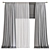 Elegant Draped Curtain 875 3D model small image 1