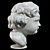 Italian Carved Marble Girl Bust 3D model small image 3