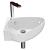 Elegant Jacob Delafon Nouvelle Vague Corner Washbasin 3D model small image 2