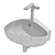 Elegant Jacob Delafon Nouvelle Vague Corner Washbasin 3D model small image 4