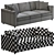 Sleek Ikea Finnala Leather Sofa 3D model small image 5