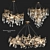 Elegant Aqua Chandelier Collection 3D model small image 1