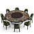 Elegant Flexform Mood Dining Set 3D model small image 2