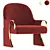 Revamped Art Deco Lounge Chair 3D model small image 2