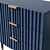 Severin Six-Drawer Chest: MDF and Beech Wood, Dark Blue 3D model small image 2