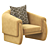 Elegant Luke Armchair: Modern Design, Luxurious Comfort 3D model small image 1