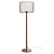 Elegant Gold-White Floor Lamp, 142cm 3D model small image 1