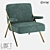 Modern Metal and Fabric Armchair: LoftDesigne 2878 Model 3D model small image 1