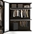 Modern P-Shaped Wardrobe 3D model small image 3