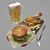 Cheesy Beer & Fries Combo 3D model small image 1