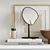 Beige Decor Set: Clock, Diffuser, Mirror, Candle Extinguisher, Ceramic Bowl 3D model small image 5