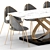 Sleek Gold Dining Chair: Modern PU Leather & Stainless Steel 3D model small image 4