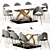 Sleek Gold Dining Chair: Modern PU Leather & Stainless Steel 3D model small image 7