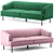 Luxurious Rory Velvet Sofa: Meridian Furnit. 3D model small image 3