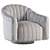 Elegant Gray Velvet Swivel Chair 3D model small image 6