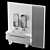 Modern Gray Bathroom Set 3D model small image 6