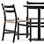Scandinavian Charm: CH46 & CH47 Chairs + Briscola Table 3D model small image 3