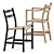 Scandinavian Charm: CH46 & CH47 Chairs + Briscola Table 3D model small image 4