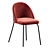 Elegant Velvet Grey Dining Chair 3D model small image 1