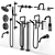 Sutton Rejuvenation Bath Faucets & Shower Set 3D model small image 7