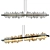 Elegant Steel Chandelier 3D model small image 1