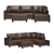 Luxury Sofa & Ottoman Set 3D model small image 1