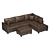 Luxury Sofa & Ottoman Set 3D model small image 2