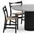 Scandinavian Elegance: CH46 & CH47 Chairs + Palais Royal Table 3D model small image 3